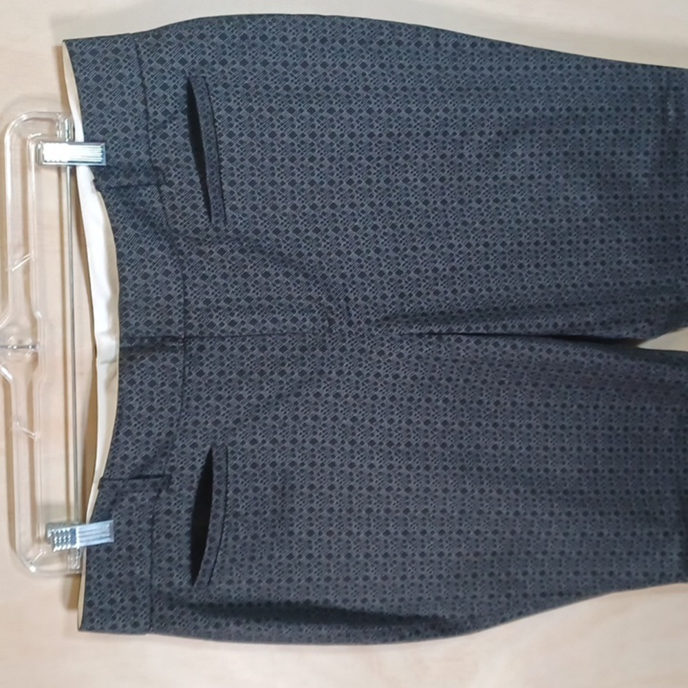 Calvin Klein Black And White Diamond Pattern Slacks, High Rise Straight Leg - Picture 3 of 11